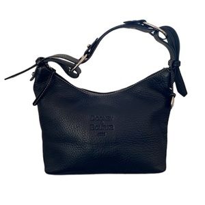 Dooney & Bourke Black Vintage Y2k pebbled leather slouchy shoulder hobo